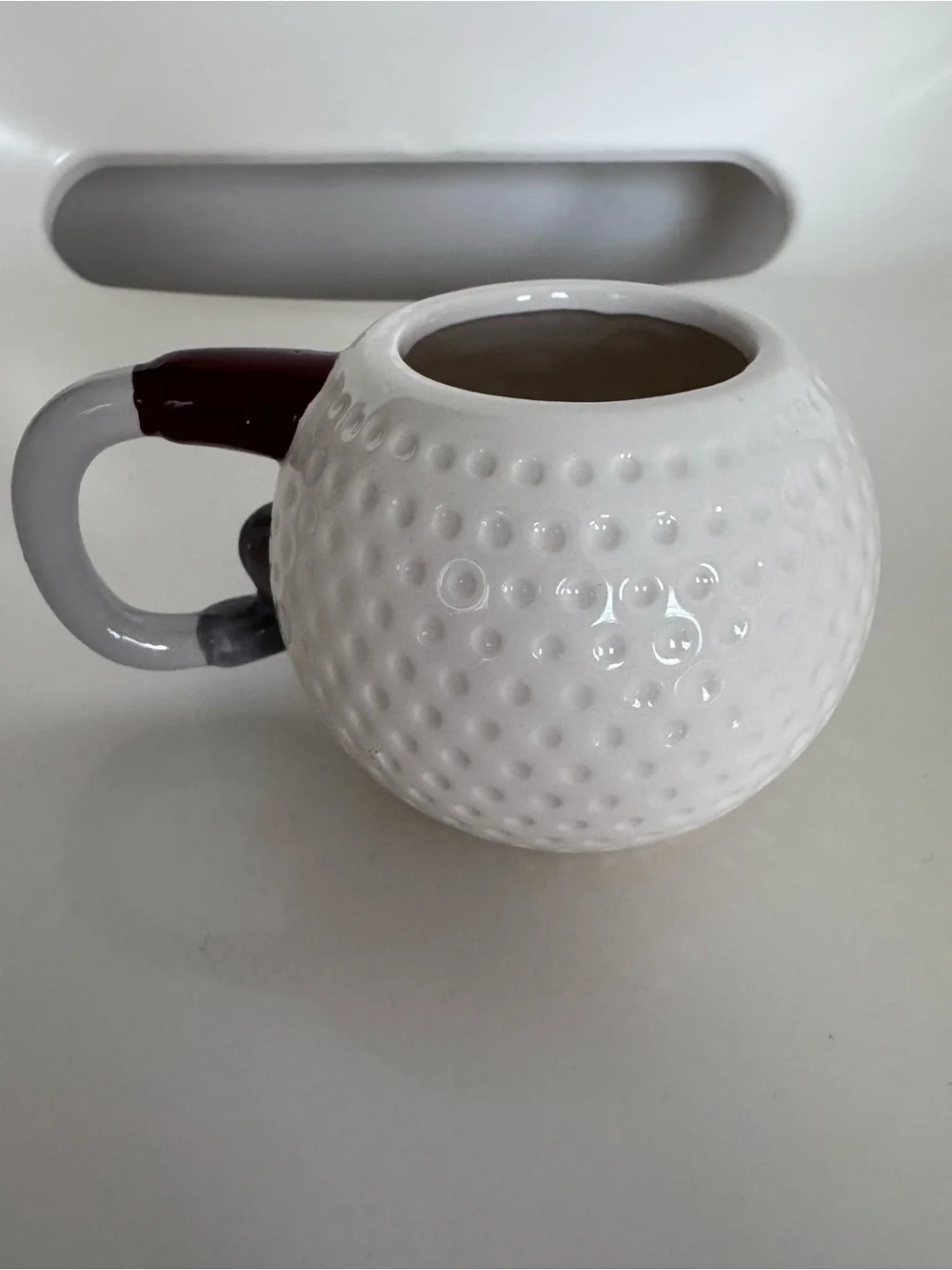 Golf Ball Coffee Mug Golfer Ceramic Novelty Cup Golf Lover Gift Office Dad White